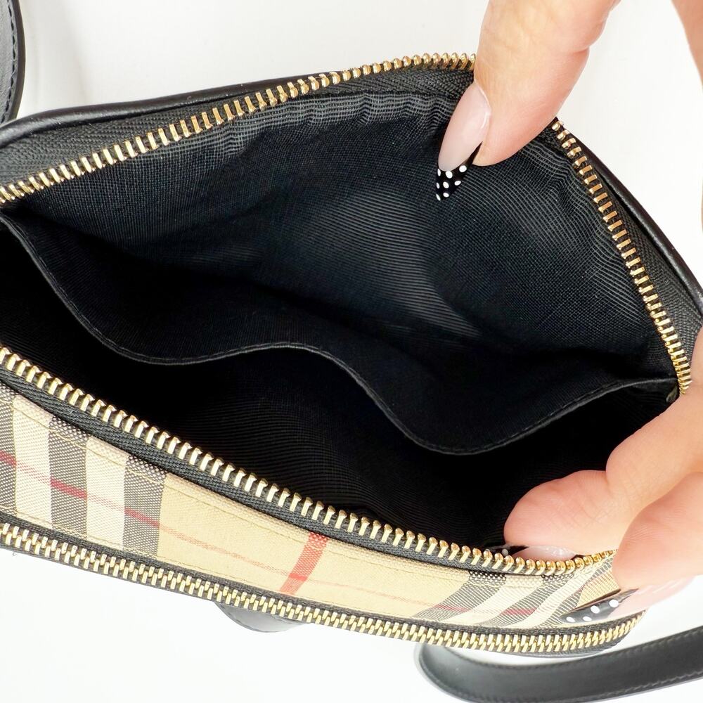 Burberry Vintage Check and Leather Mini Camera Bag Purse - Picture 12 of 15